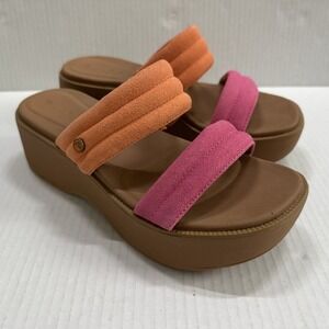 Reef Lofty Lux Hi Shoes Womens Size 8 Multicolor Wedge Platform Slide Sandals